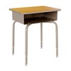 Flash Furniture Billie Student Desk with Open Front Metal Book Box - Maple/Silver FD-DESK-GY-MPL-GG